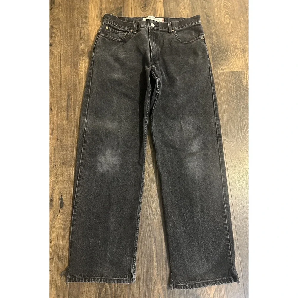 Levis 550 Black Dark Wash Relaxed Fit Jeans Sz 36x32